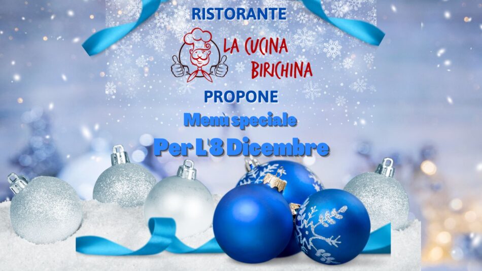 Menù speciale  Per L’8 Dicembre