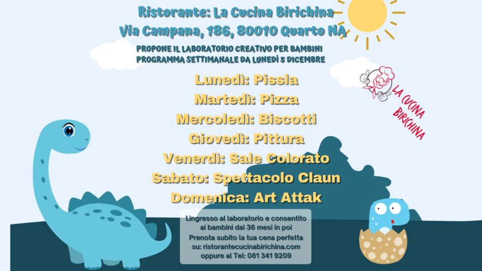 PROGRAMMA SETTIMANALE KIDS DA lunedì 5 Dicembre